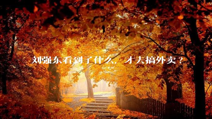 刘强东看到了什么，才去搞外卖?